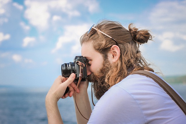 people, man, guy, camera, photographer, photography, travel, blue camera, blue photography